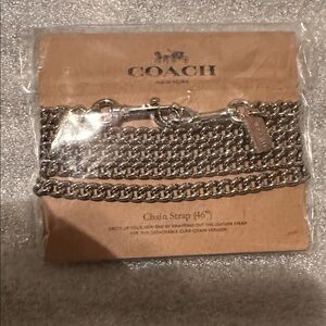 NWT Coach Silver Chain Strap